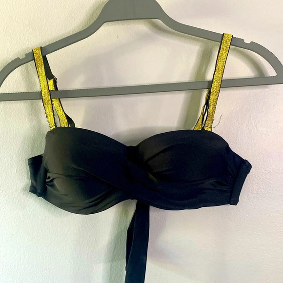Amazon black and gold bathing suit top size small - Picture 3 of 8